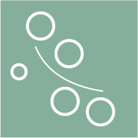 Graphic of circles on a sage green background